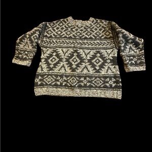 Abercrombie & Fitch Vintage Handmade Grey Nordic Crewneck Sweater